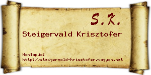 Steigervald Krisztofer névjegykártya